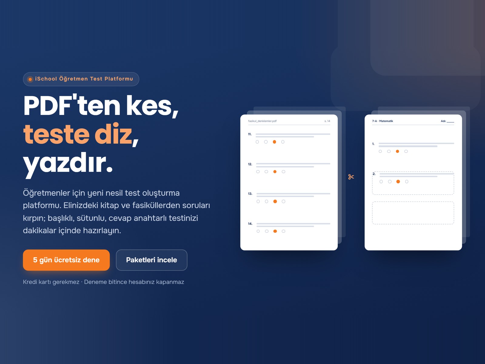 Öğretmen Test Platformu